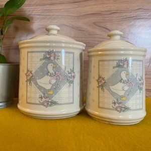 Vintage Goose Patterned Canisters